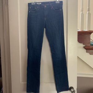 AG Premiere Skinny Straight Blue Jeans